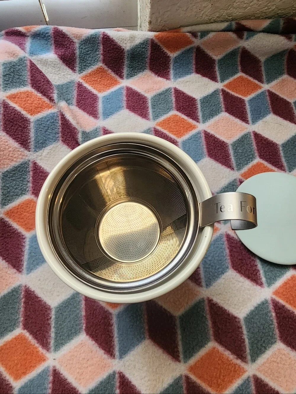 Ceramic Tea Steeping Cup Infuser Set in Light Green